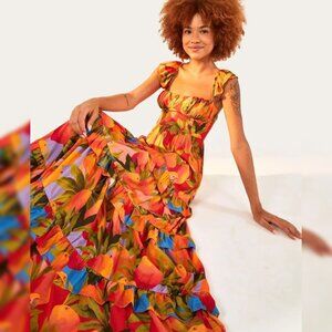 FARM Rio Mango Macaws Maxi Dress sz S NWT STUNNING!!!!
